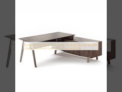 Executive Desk Modern Dual Tone Structure Floating Top Side Cabinet Aluminum Frame Office Furniture DUAL