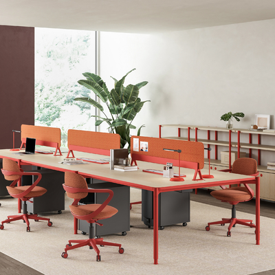 acheter FLEX 2 côtés 6 personnes bureau de poste de travail avec écran de confidentialité arc de coin pieds réglables online manufacture