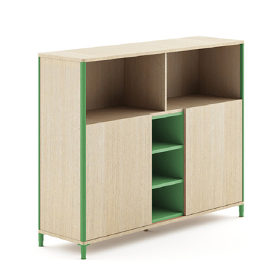 acheter FLEX Modern Multi Tier Office Credenza Table à côté avec cinq étagères ouvertes à double porte online manufacture