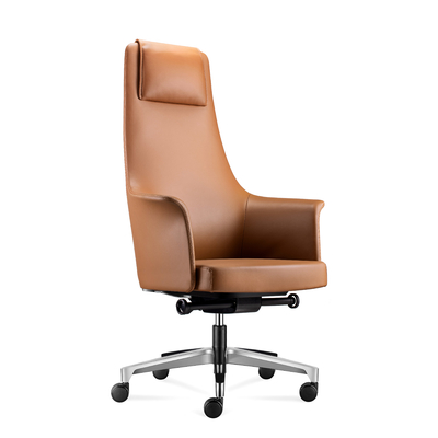 acheter Une chaise de bureau en cuir moderne, une chaise de bureau en cuir brun. online manufacture