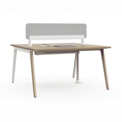 acheter Bureau de travail modulaire pour bureau, structure bicolore, gestion des câbles dissimulée, écran d'intimité DOUBLE online manufacture